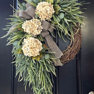 Hydrangea Wreath: Year Round Farmhouse Front Door Decor