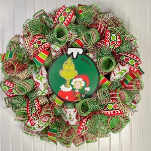 Grinch Christmas Wreath: Whimsical Holiday Door Decor