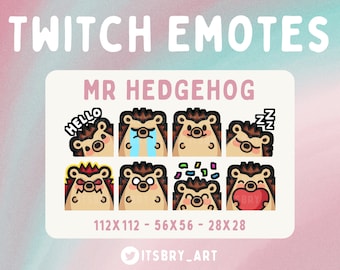 Mr Hedgehog Twitch Emotes x8 | Cute | Adorable | Nature | Animal | Twitch - Discord - YouTube | Stream