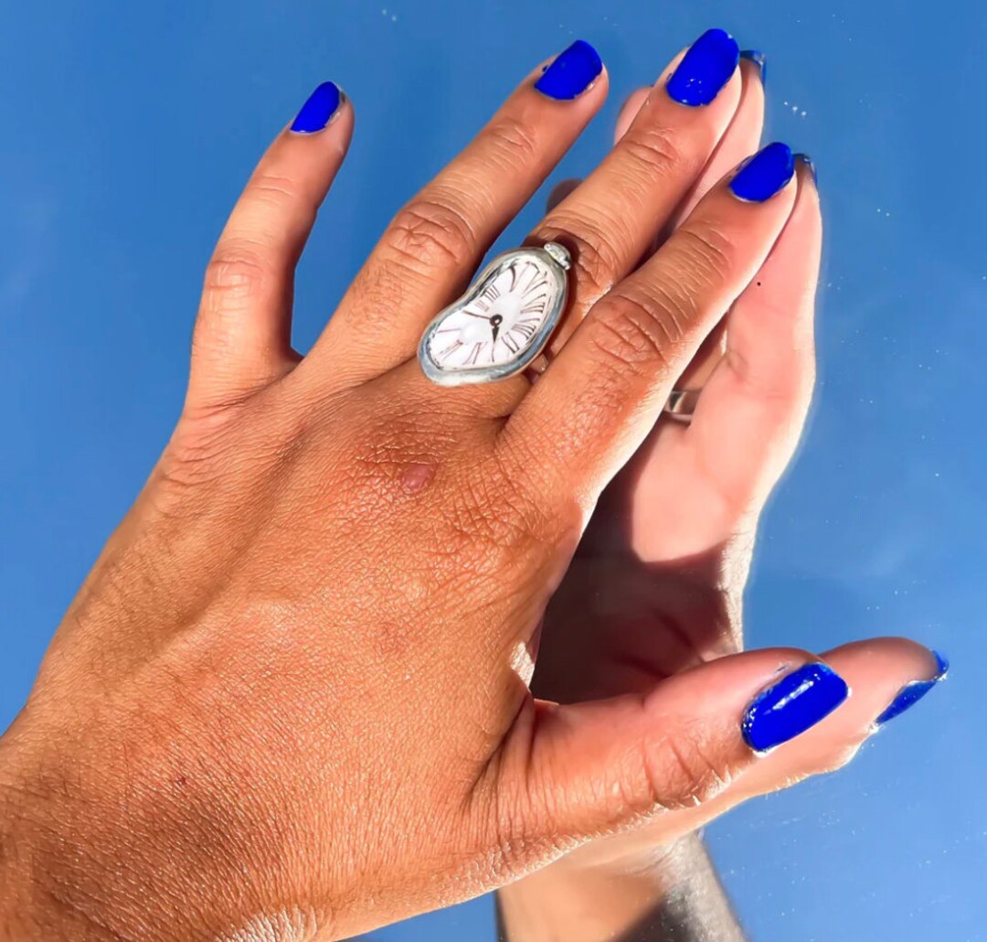 Melting Clock Ring Etsy