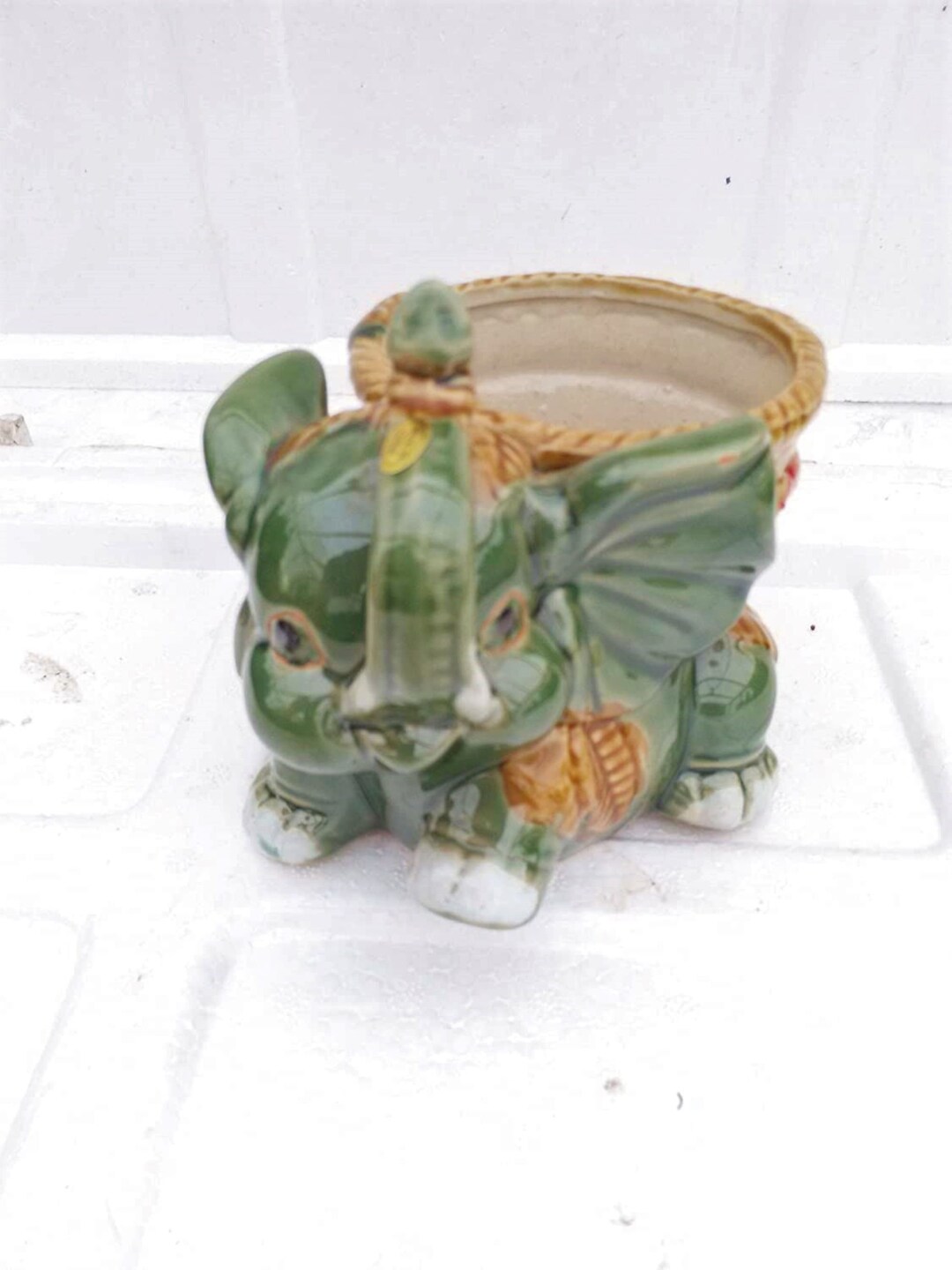 Baby Elephant Ceramic Vase Style G017 Etsy