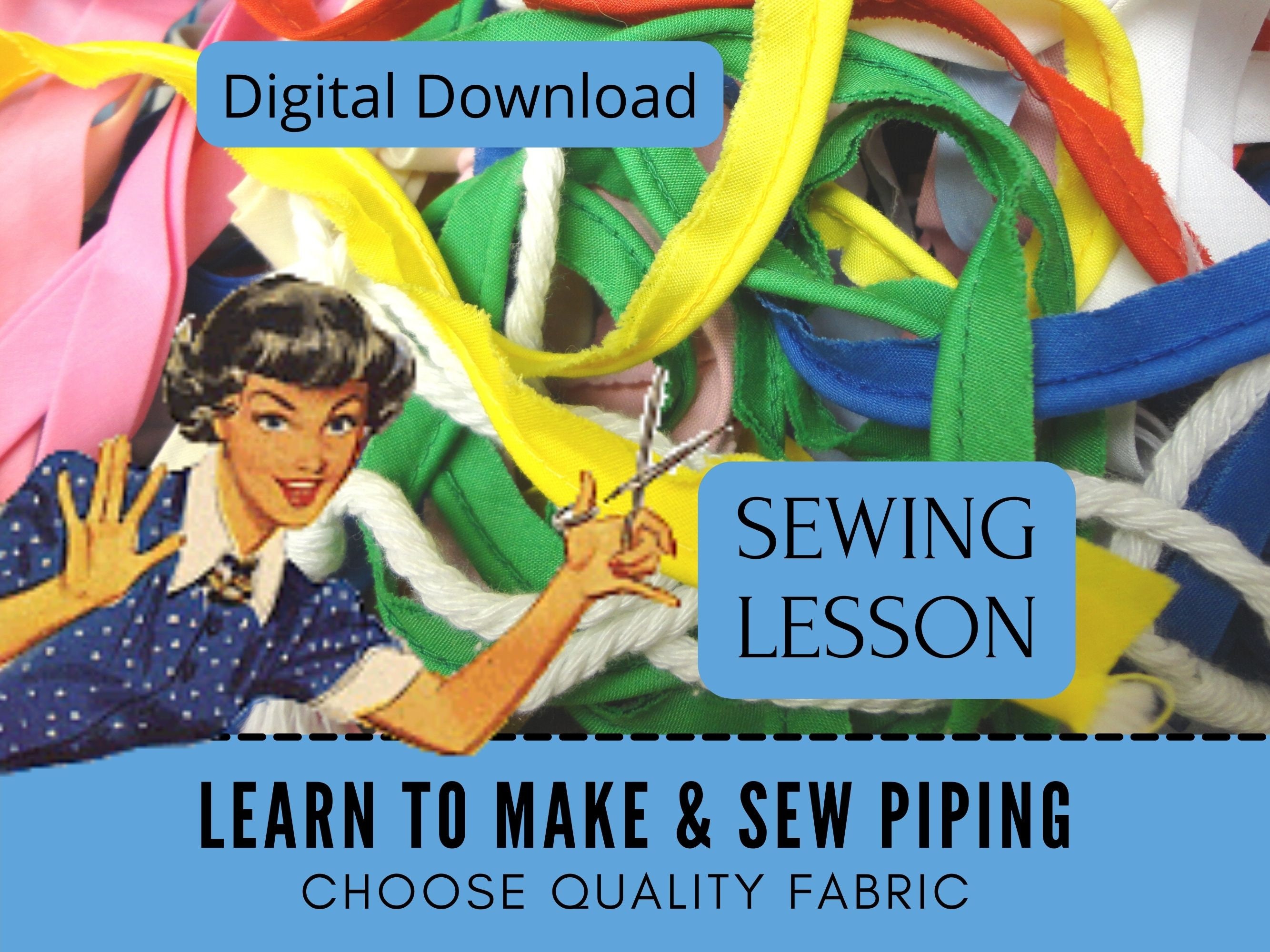 Make Piping Trim Cord, Sewing Lesson for Beginner, Learn to Sew