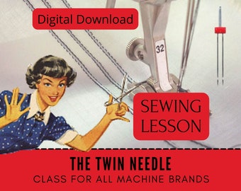 Lección de costura para principiantes, pliegues con aguja doble, aprender a coser, tutorial de costura, video y libro electrónico, prensatelas para pliegues a máquina, costura tradicional