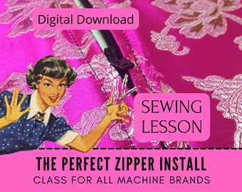 Prensatelas para cremalleras, aprenda a coser una cremallera, lección de costura y libro electrónico, vídeo tutorial, consejos de confección de ropa, accesorio para máquina, pieza de noción YKK