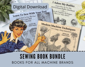 Learn To Sew, Beginner Sewing Books Workbooks, Dressmaking Tutorials Lessons, Sewing Machine Needles Feet & Ruffler Attachment, Accessories