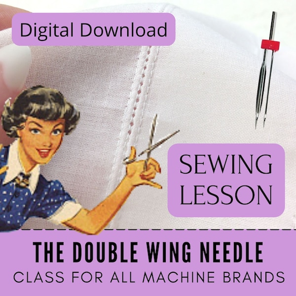 Sewing Lesson For Beginner, Double Wing Needle, Learn To Sew, Dressmaking Tutorial, Video & E Book, Heirloom Sewing,Machine Notion,Entredeux