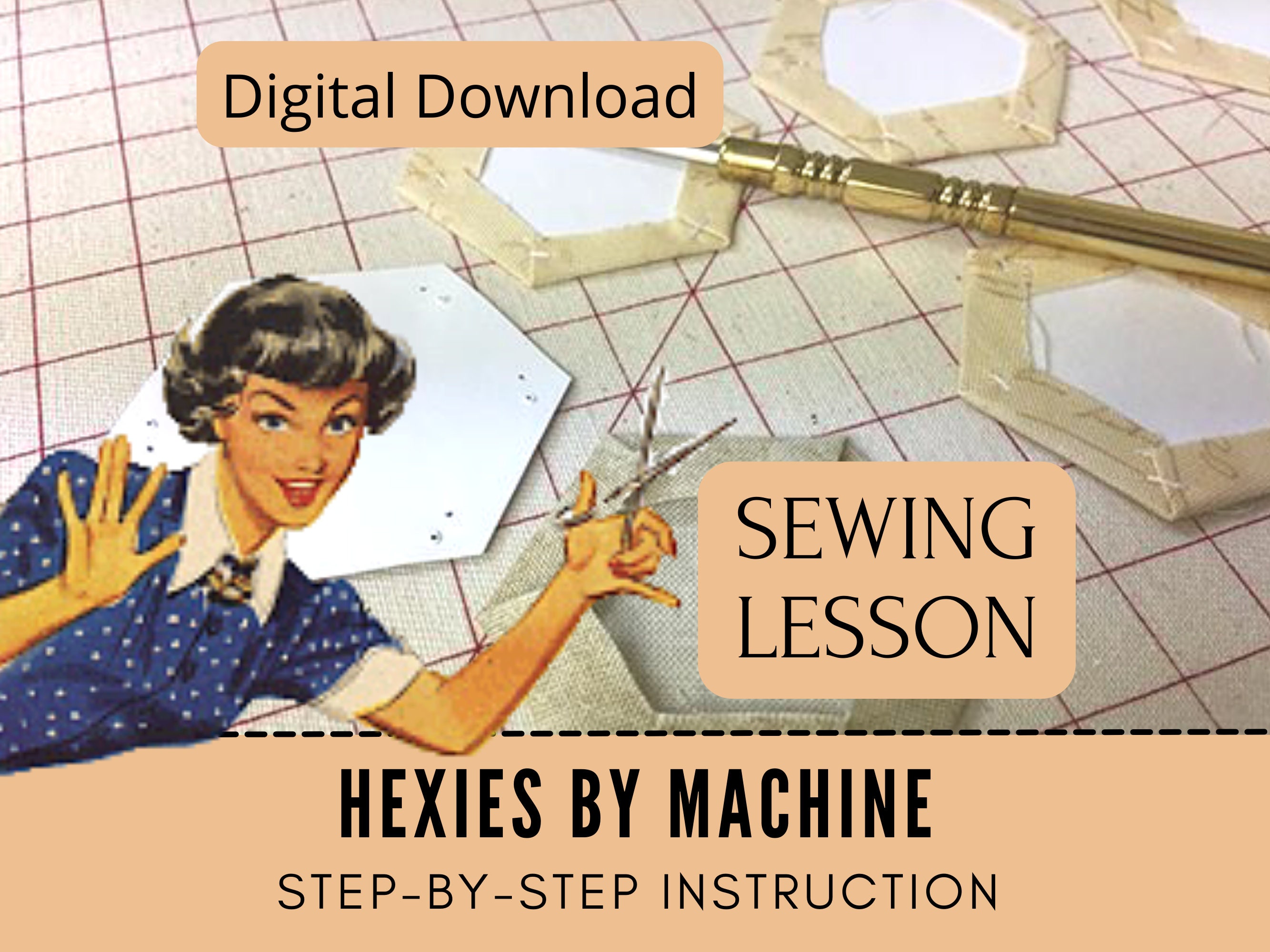 English Paper Piecing by Machine, Hexies Sewing Lesson, Learn to Sew ...