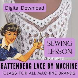 Battenberg Lace Sewing Lesson | Sewing Lesson Tutorial | Lace Making | Battenberg Lace Patterns | Sewing Lace By Machine
