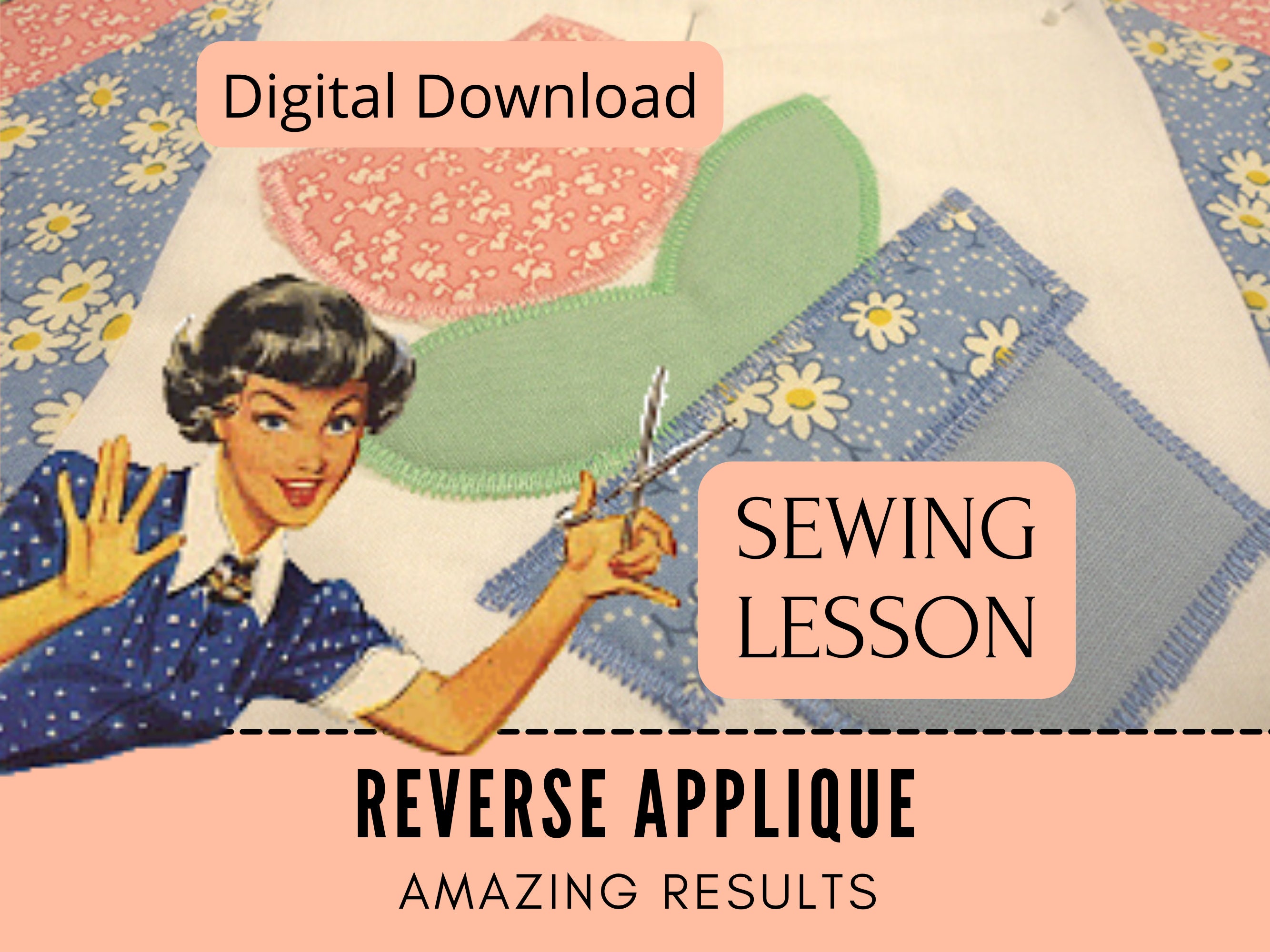 Learn to Sew, Open Toe Applique Foot, Sewing Machine Part, Reverse