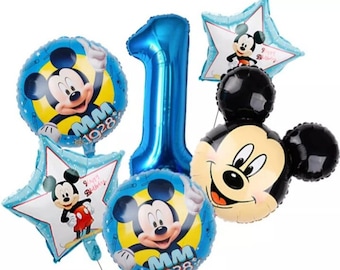 Mickey Mouse Birthday Balloon Set - Birthday Party - Party Decorations - Number Balloons - Birthday Balloon - 10pcs