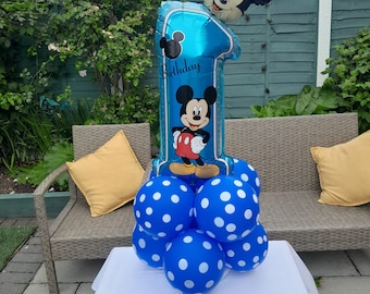 Mickey / Minnie Mouse 1st birthday balloon bouquet - birthday balloons - party decorations - DIY 10pc set - Available in pink or blue