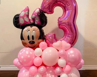 Minnie Mouse Birthday Balloon Bouquet- Number Balloon- DIY 32pc Set.