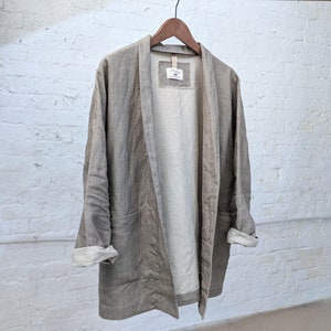 Men's Linen Jacket, Kendo Style Linen Blazer With Button