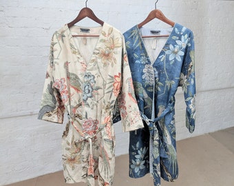 Albornoz de lino, encubrimiento de lino lavado boho, kimono estampado de lino, cárdigan de lino, vestido de verano, encubrimiento de vacaciones, regalo para ella.