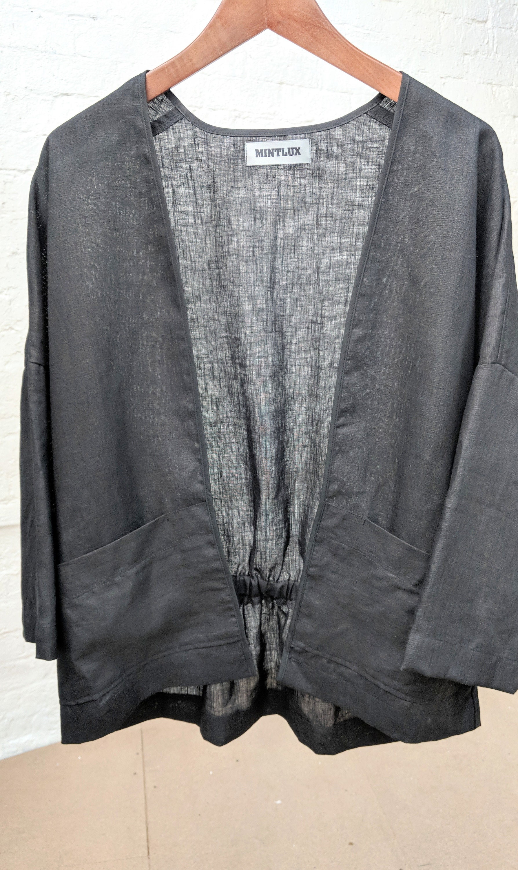Linen Minimalist Black Blazer Soft Medium Linen Formal - Etsy UK