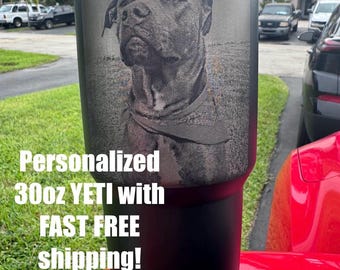 Personalized YETI 30oz Tumbler: Photo Engraved Stainless Steel memorial gift