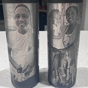 Vaso con foto grabada personalizada: regalo personalizado para papá, recuerdo de mascota, fiesta de bodas, grabado láser YETI/Stanley