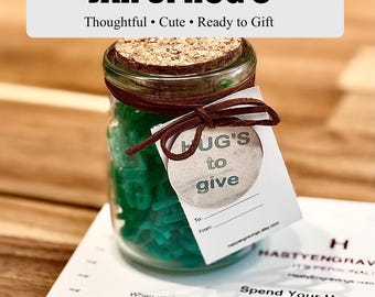 Jar of Hugs Gift: Thoughtful Kindness Jar with Tag
