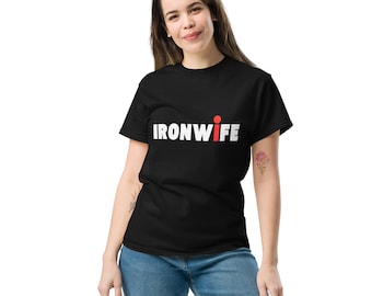 Ladies Triathlon Support T Shirt, IronWIFE shirt, 70.3 Distance Tri, Ironma Wales, Distance Triathlete, IRONwoman, Fun Cheer Squad Tee