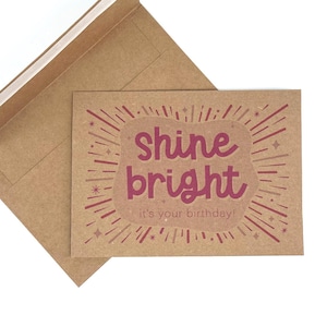 Geburtstagskarte mit Umschlag 13x18 | Shine Bright Geburtstagskarte (v3) | Umweltfreundliche Kraft Cover Stock | Vollfarbdruck