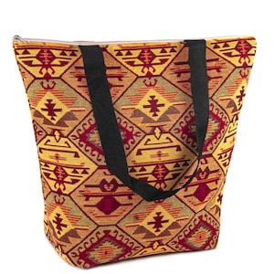 Vintage Tapestry Beach Tote Bag