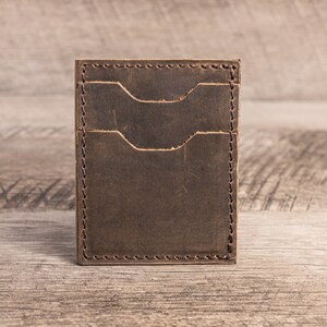 Cartera Tarjetero Unisex Piel Hecha A Mano Negra
