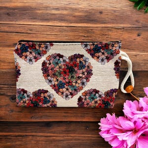 Carteira com padrão de amor autêntico Tapestry