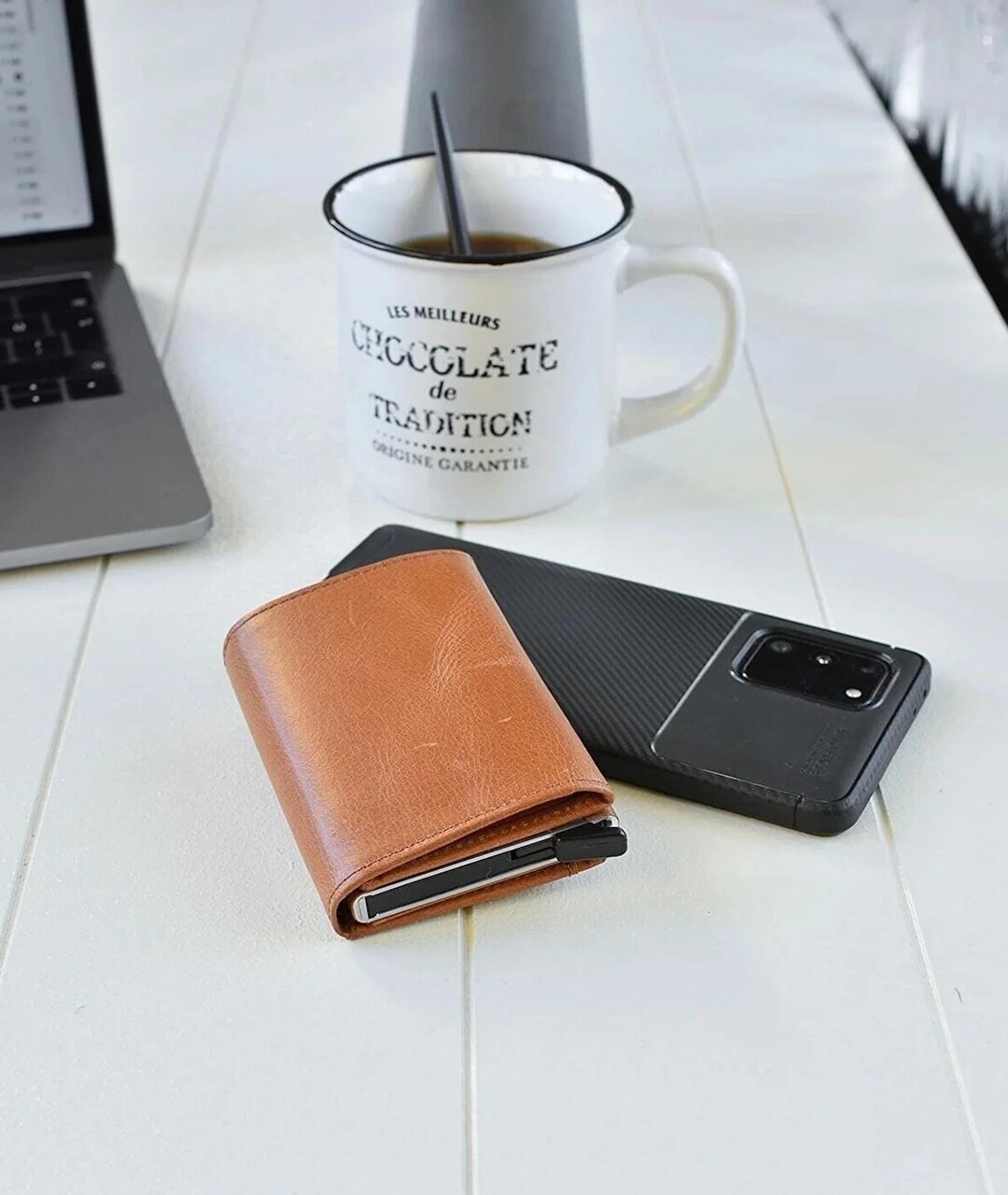 Leather Quick Card Access Trifold Wallet Tan - Etsy