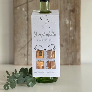 PDF Download - Wine pendant - Cash gift - Birthday - Wish fulfiller - Wine label - Wine - Gift