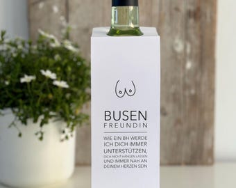Download PDF Busenfreundin - Wein- Flaschenanhänger - Geburtstag -  Beste Freundin- Weinetikett