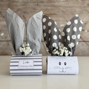 Download PDF Print Template Easter Easter Greetings Banderole Napkin Bunny Chocolate Packaging