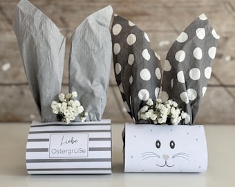 Download PDF Druckvorlage Ostern Ostergrüße Banderole Serviettenhase Schokolade Verpackung