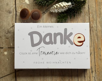 Download PDF printable template: Toffifee wrapper, thank you to coach, Christmas chocolate packaging, gift, thank you