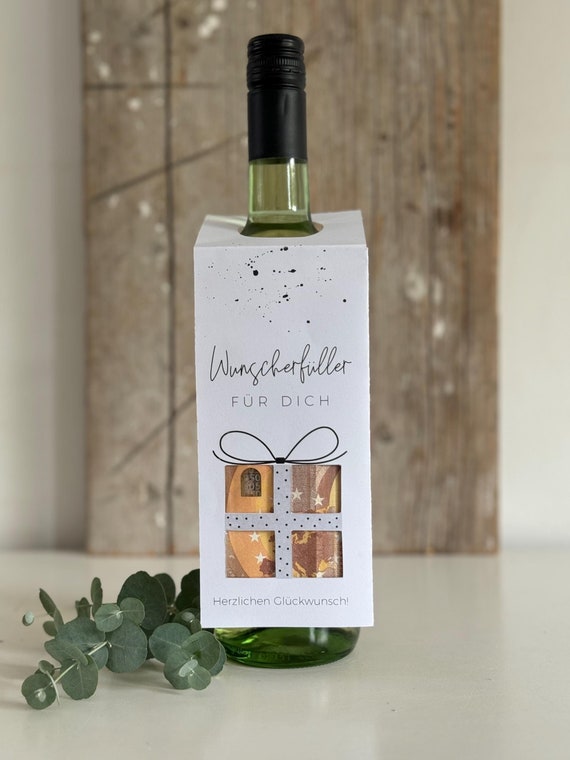 PDF Download - Weinanhänger - Geldgeschenk - Geburtstag - Wunscherfüller - Weinetikett - Wein - Geschenk