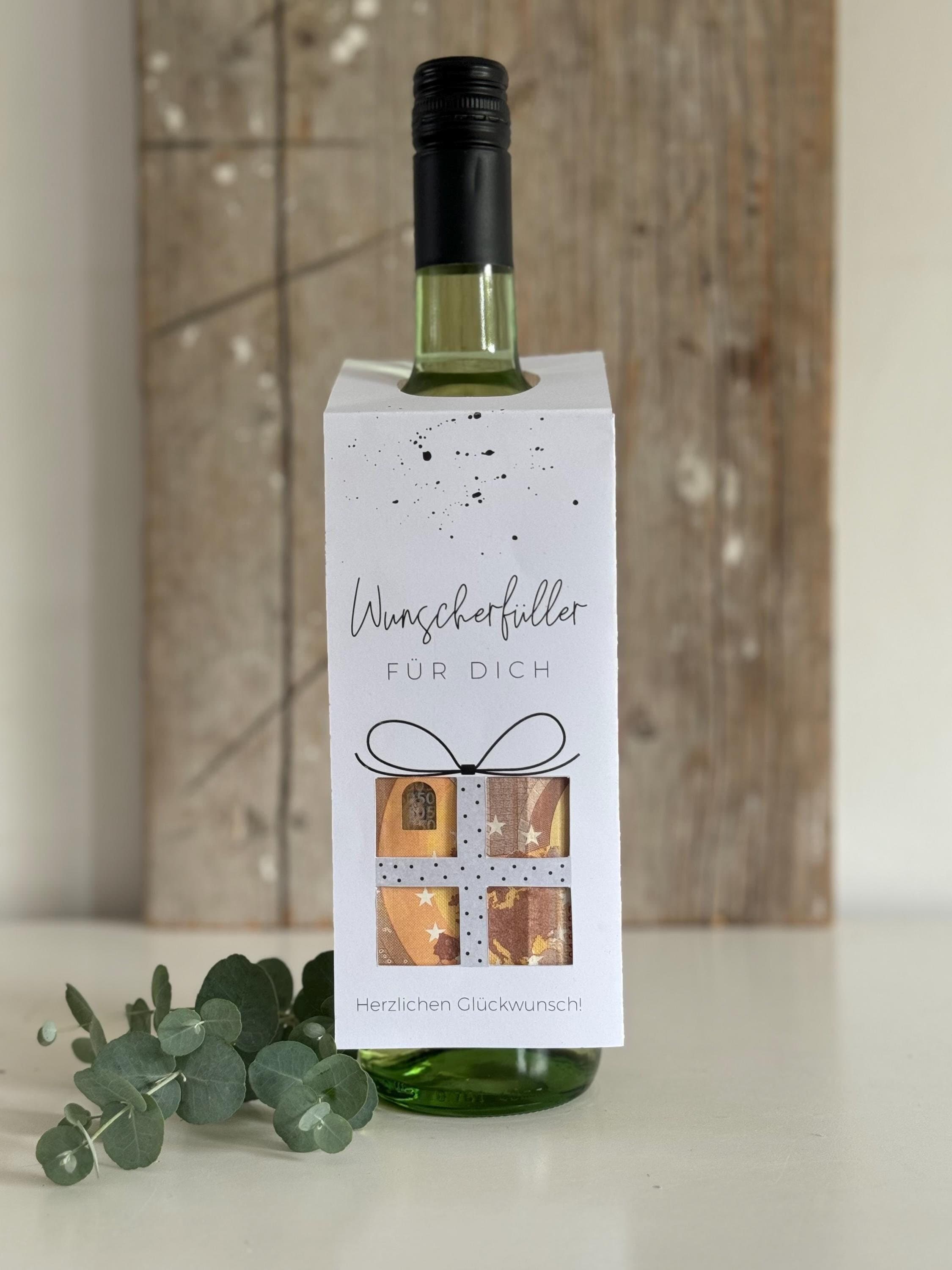 PDF Download - Weinanhänger - Geldgeschenk - Geburtstag - Wunscherfüller - Weinetikett - Wein - Geschenk