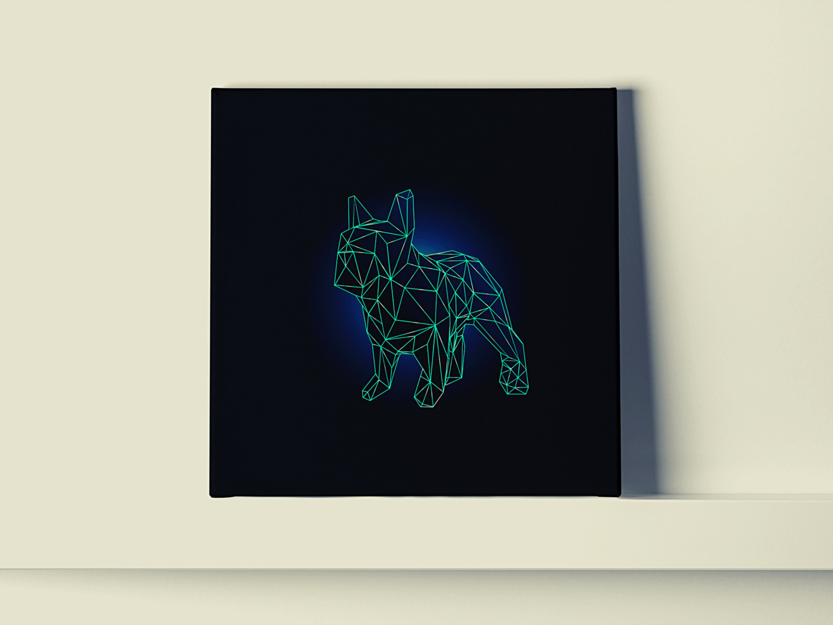 Tableau Bouledogue Français, Polygone, Forme, Frenchie, Chien, Animaux, Impression sur Toile Bouledo