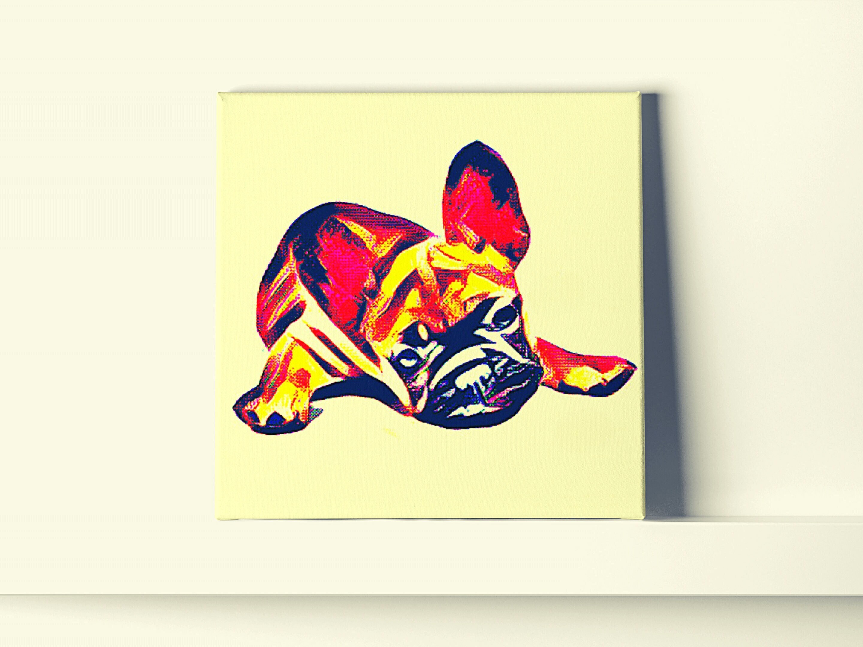Tableau Bouledogue Français, Pop Art, Frenchie, Chien, Animaux, Impression sur Toile Bouledogue, Art