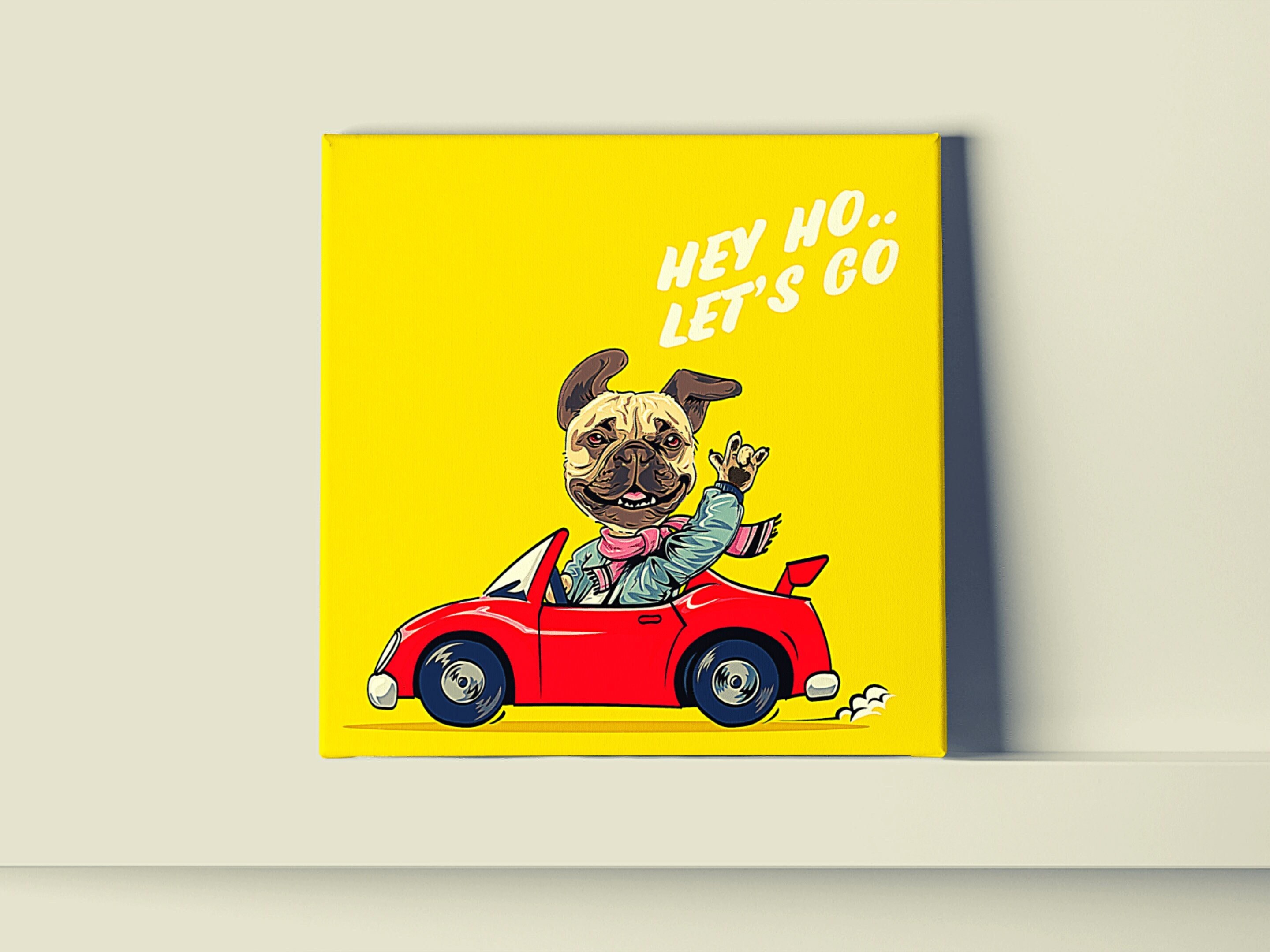 Tableau Bouledogue Français, Frenchie, Chien, Animaux, Impression sur Toile Bouledogue, Art Mural To