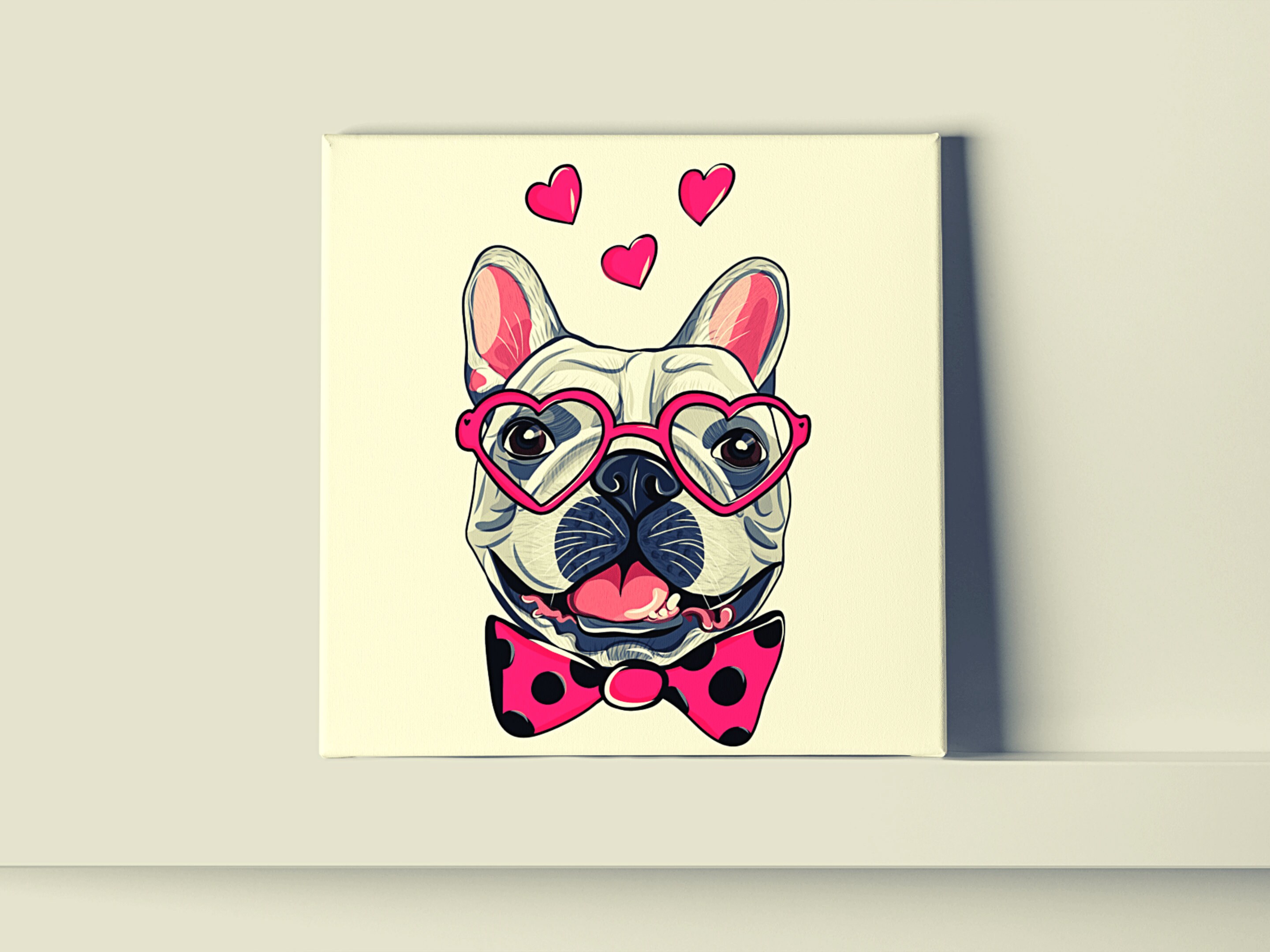 Tableau Bouledogue Français, Frenchie, Chien, Animaux, Impression sur Toile Bouledogue, Art Mural To