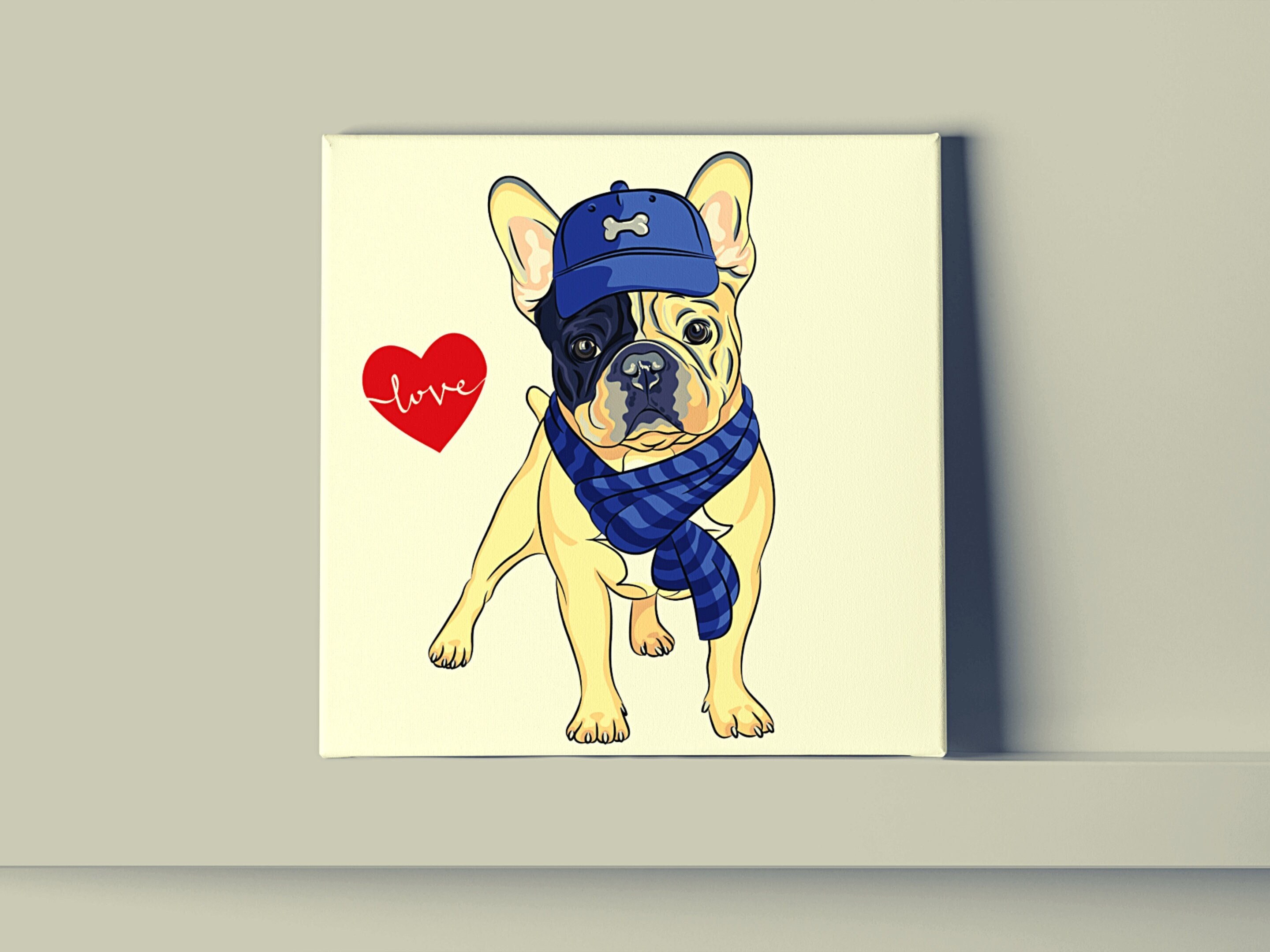 Tableau Bouledogue Français, Pop Art, Frenchie, Chien, Animaux, Impression sur Toile Bouledogue, Art