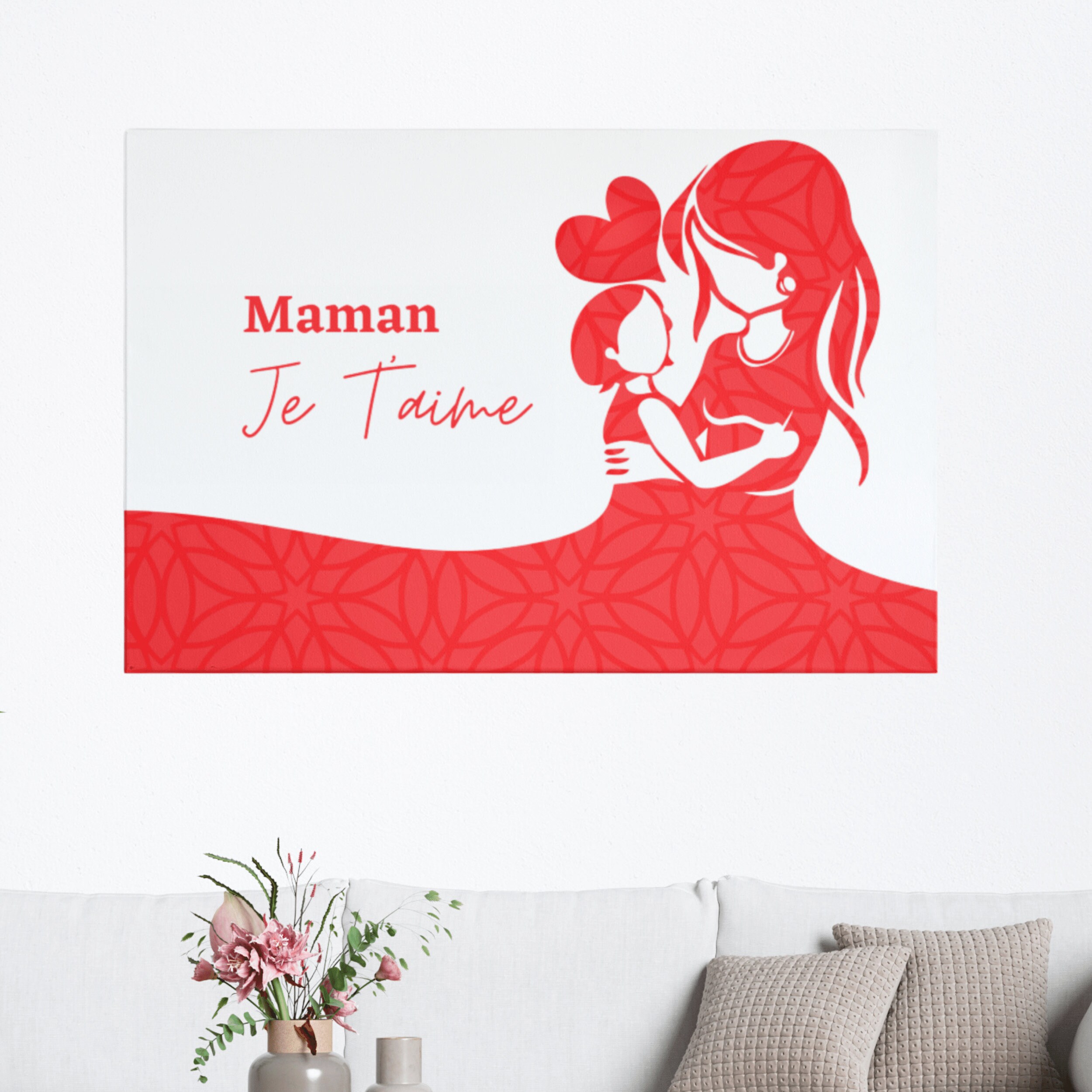 Tableau Maman Je T'aime, Tableau Fête Des Mères, Personnalisé, Idée Cadeau Maman, Original Maman