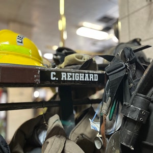 Firefighter Custom Aluminum Locker Name Tag / Nameplate (1”x8”)