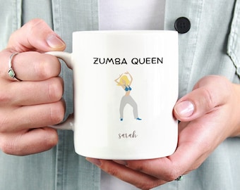 Zumba Queen Cute Gift Coffee Mug For Zumba Dancer, Zumba Lover Gift for Her, Fitness Lover Gift For Zumba Instructor Teacher Fitness Present