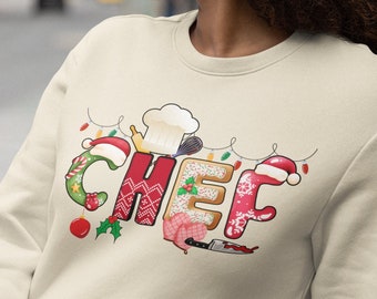 Chef Christmas Sweatshirt, Gift for Chef, Chef TShirt Sweater, Holiday Shirt, Personalized Christmas Gift, Baking Mom Gift, Funny Chef Shirt