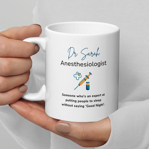 Personalized Anesthesiologist Coffee Mug Sleep Doctor Gift Funny Anesthesia Mug Appreciation Dr Custom Name Anaesthetist Gift