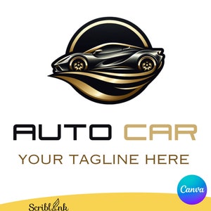 Premium Car Canva Logo Template, Automotive Logo Design, Auto Shops Car Brand PNGs for Auto Paint & Repair Shops, Premade Car Business Logo