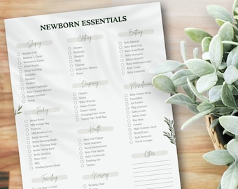 Newborn Essentials Checklist |  Baby Checklist | Baby Essentials Checklist | Newborn Must Haves | Newborn Checklist | Instant Download PDF