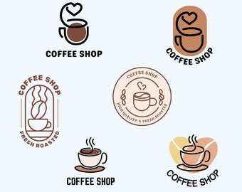 Coffee Shop Logo Canva 6 Editable Coffee Shop Svg Cafe Logo Svg Png Coffee Store Logo Cafe Shop Modern Minimalist Logo Coffee House Logo