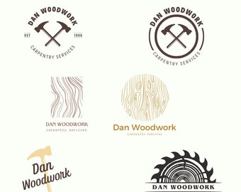 大工のロゴ Canva 6 編集可能な大工ツールロゴ SVG、修理工 SVG、建設ロゴ SVG、ビルダーロゴ SVG、木工ロゴ、大工