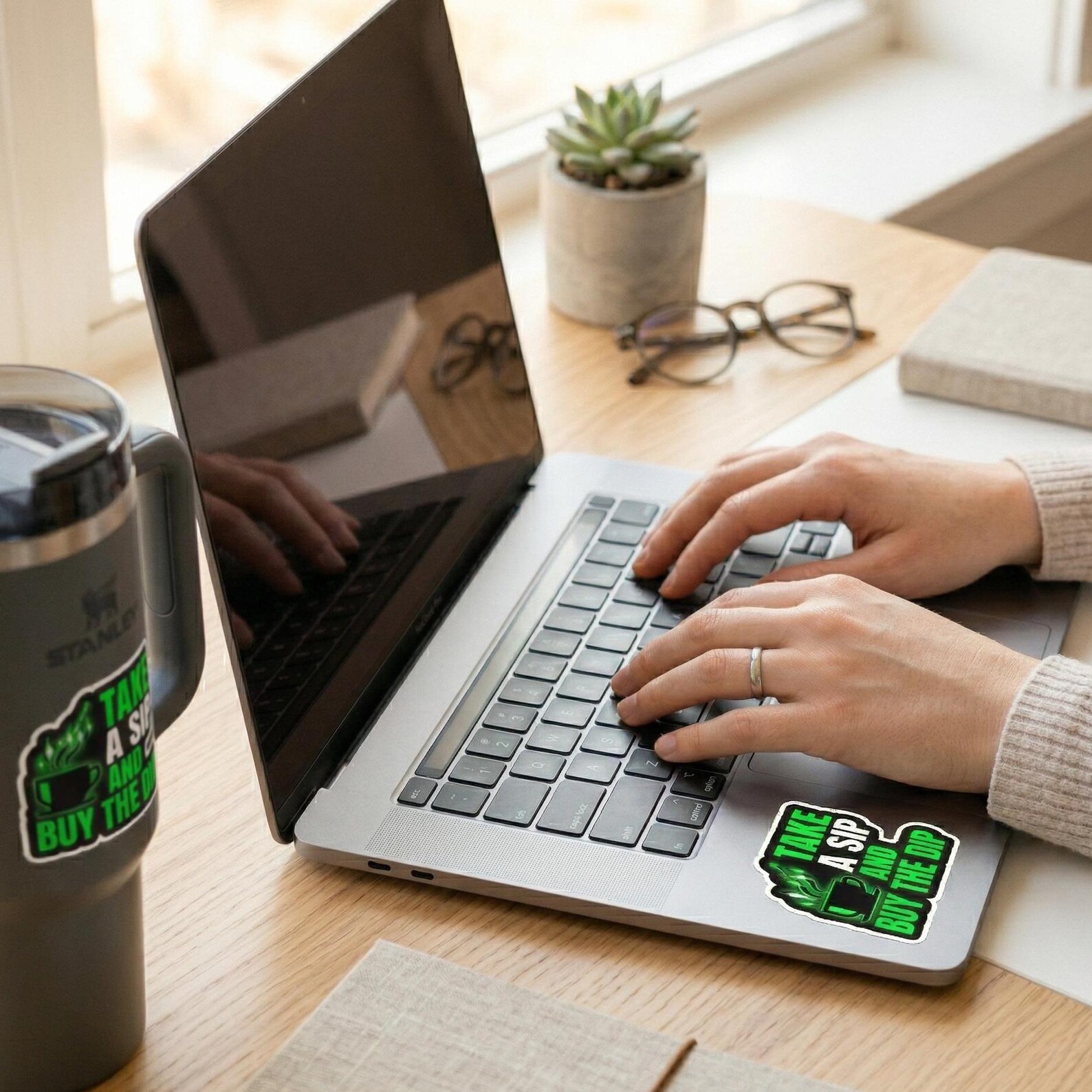 Take a Sip and Buy the Dip Sticker | Funny Stock Market Vinyl Decal ...